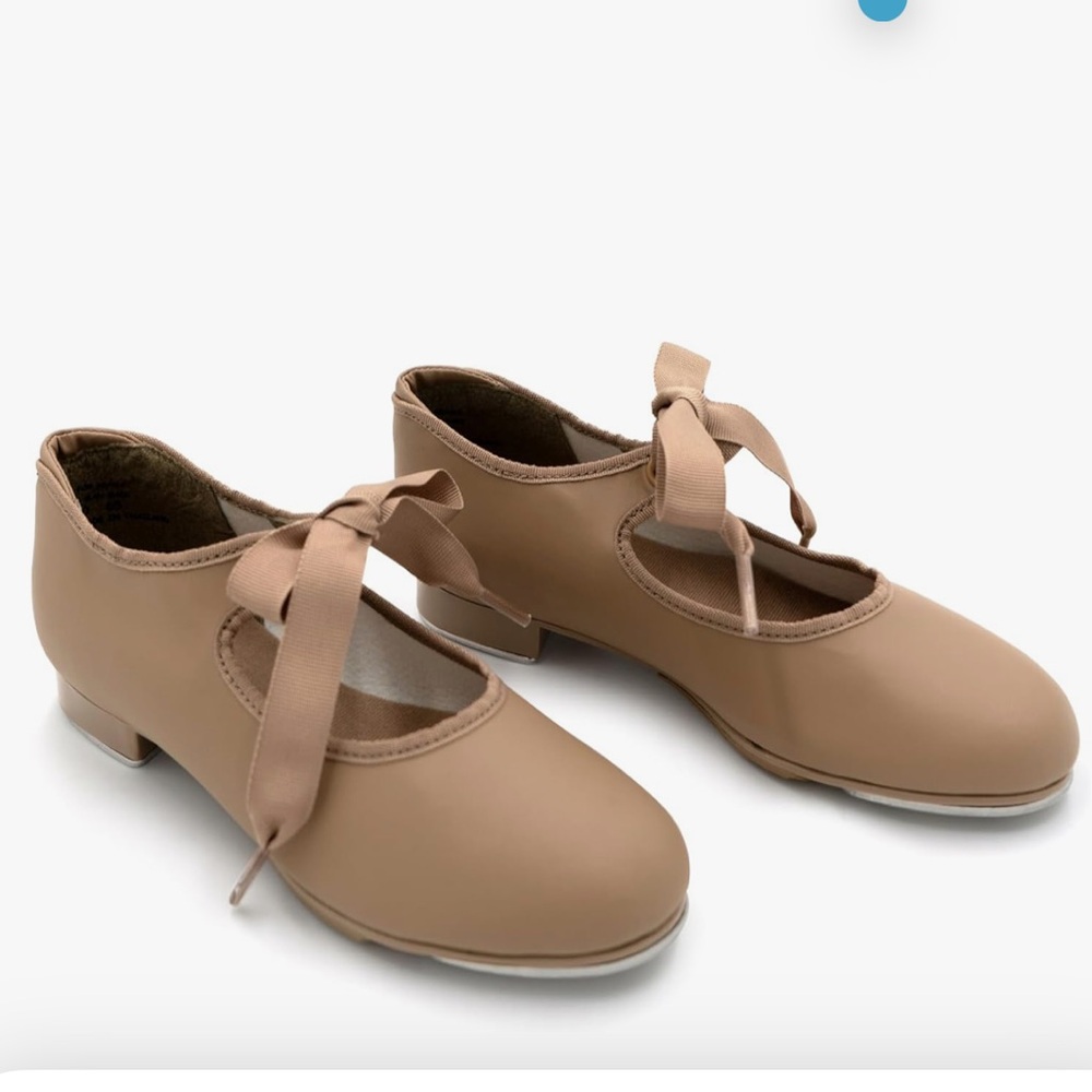 Capezio Beige Tap Shoes with Ribbon Ties